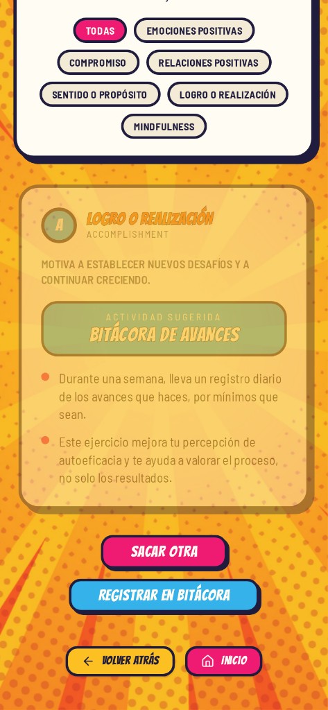 Mazo digital de 35 tarjetas de autocuidado individual con filtros PERMA